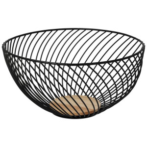 Kosz Koszyk Na Owoce Warzywa Patera 26x14cm Czarny Bambus 2574