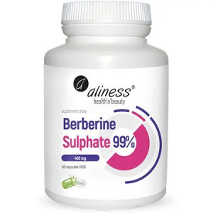 Aliness Berberine Sulphate 99% Berberyna 400mg 60 Kapsułek Vege