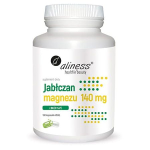 Aliness Magnez Jabłczan Magnezu 140mg + Witamina B6 P5p 100 Kapsułek Vege