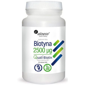 Aliness Biotyna Qualibiotin Witamina B7 2500mcg 120 Tabletek Vege