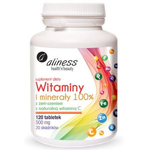 Aliness Witaminy I Minerały 100% Plus 120 Tabletek