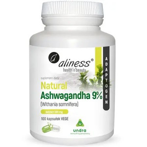 Aliness Ashwagandha Źeń-szeń Indyjski 590mg 100 Kapsułek Vege