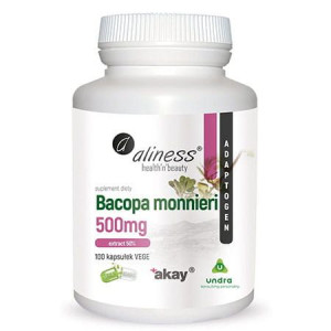 Aliness Bacopa Monnieri Ekstrakt 50% 500mg 100 Kapsułek Vege