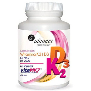Aliness Witamina D3 + K2mk7 100mcg 60 Kapsułek