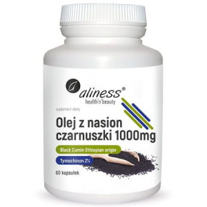 Aliness Olej Z Nasion Czarnuszki 2% 1000mg 60 Kapsułek