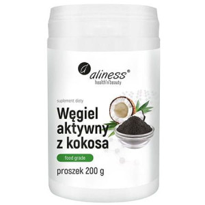 Aliness Węgiel Aktywny Z Kokosa Food Grade Proszek 200g