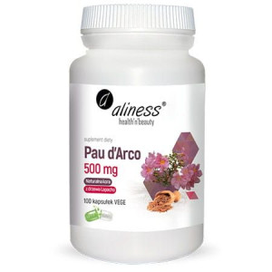 Aliness Pau D'arco Sproszkowana Kora Lapacho 500mg 100 Kapsułek Vege