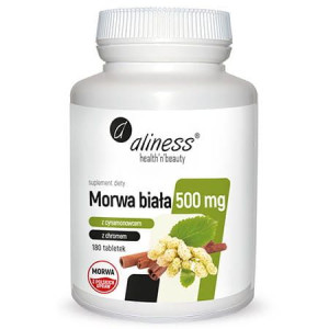 Aliness Morwa Biała Z Cynamonowcem I Chromem 500mg 180 Tabletek