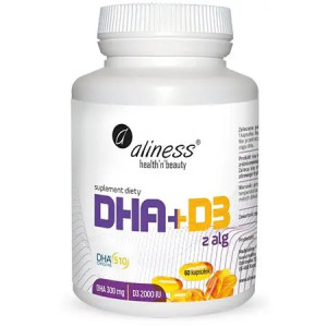 Aliness Omega Dha 300mg Z Alg + Witamina D3 2000iu 60 Kapsułek