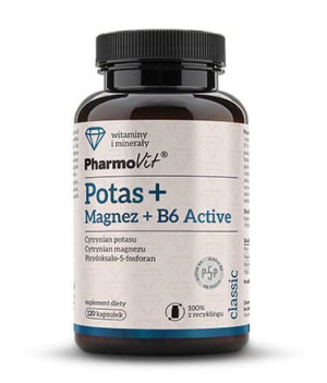 Pharmovit Potas + Magnez + B6 Active 120 Kaps