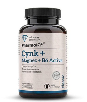 Pharmovit Cynk + Magnez + B6 Active 120 Kaps
