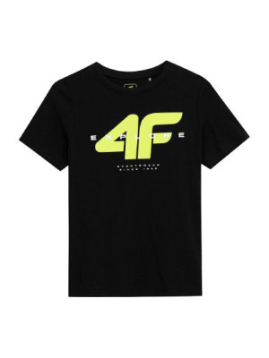 Koszulka T-shirt chłopięcy 4F SS23 TTSHM290 czarny