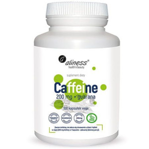 Aliness Caffeine 200mg + Guarana Kofeina Z Guaraną 100 Kapsułek Vege