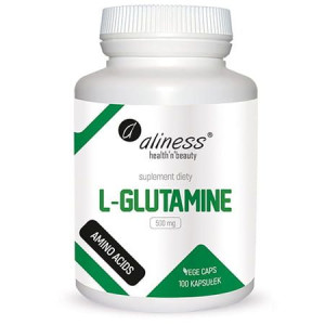 Aliness L-glutamine Glutamina 500mg 100 Kapsułek Vege