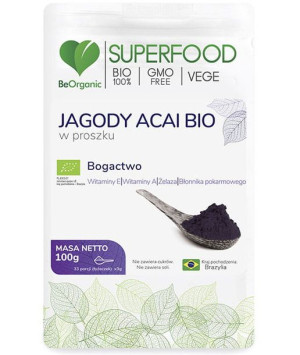 Beorganic Jagody Acai Bio W Proszku 100 G
