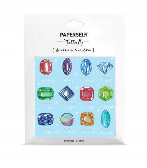 Paperself Birthstone tymczasowy naklejka tatuaż wodny