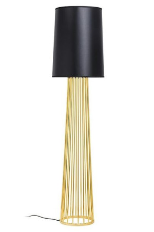 Lampa podłogowa HOLMES STRAIGHT złota z czarnym kloszem