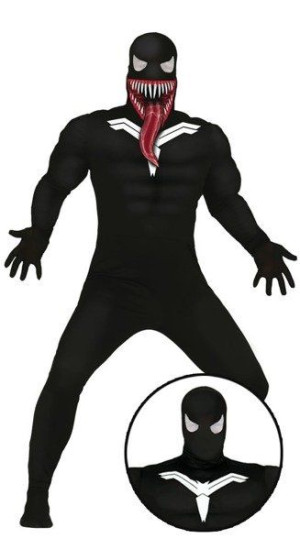 Strój Superłotr Czarny Venom Halloween Stwór - M