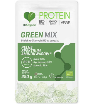 Beorganic Green Mix Białek Roślinnych Bio 250g