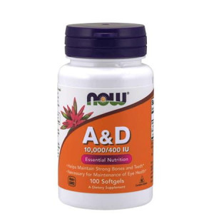 Now Foods Vitamin A&d 10000/400iu 100 Softgels