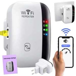 Mocny Wzmacniacz Sygnału Repeater 300mb/s Wifi Pro