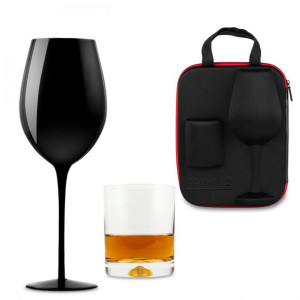 Etui dla Pary z kieliszkiem i szklanką Black