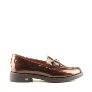 Damskie Mokasyny Z Łańcuchem Buty Wsuwane Potocki 12164 Brązowe Lakierowane