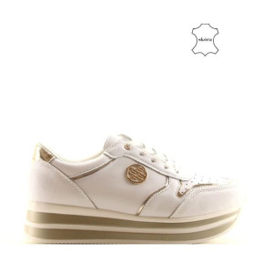 Sneakersy Ze Skóry Filippo Dp3682 Białe