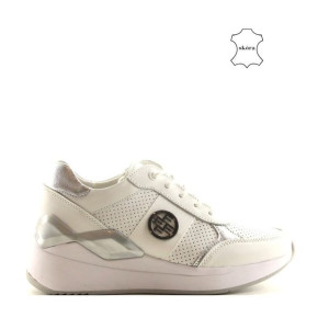 Sneakersy Ze Skóry Filippo Dp3553 Białe