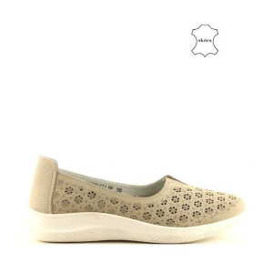Sneakersy Slip On Ze Skóry Filippo Dp3673/be Beżowe