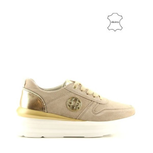 Sneakersy Ze Skóry Filippo Dp3505/22 Beżowe