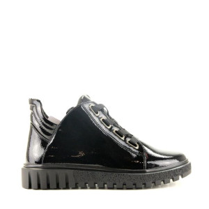Trampki Sneakersy Ocieplone Sergio Leone 210 Czarne Lakierowane