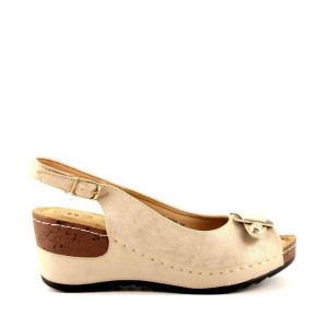 Sandały Koturny Evento 6230 Beige Gold