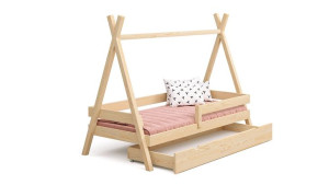 Dziecięce drewniane łóżko TIPI PLUS 190 x 80 Sosna
