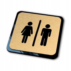 złota tabliczka informacyjna grawer para WC