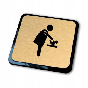 złota tabliczka informacyjna grawer WC dziecko