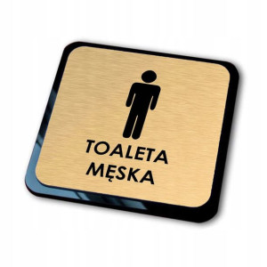 złota tabliczka informacyjna grawer WC męska