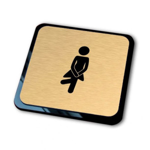 złota tabliczka informacyjna grawer WC pani
