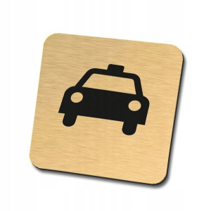 Złota tabliczka informacyjna taxi 10x10 cm