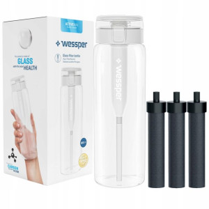 Butelka Filtrująca Wessper Szklana 680ml 3x Filtr