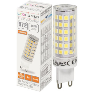 Żarówka LED G9 MINI T18 10W=70W SMD 972lm Neutralna LEDLUMEN