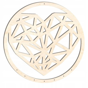 drewniana makrama 30cm serce2 GE251