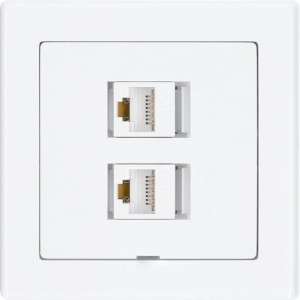 Gniazdo internetowe 2 x LAN RJ45 8-PIN JOWISZ biały