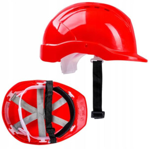 Kask Ochronny Hełm Budowlany Czerwony