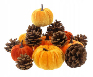 Dynia Sztuczna Dekoracja Ozdoba Halloween Zestaw