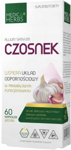 Medica Herbs CZOSNEK wyciąg ALLICYNA 620 mg 60 kap