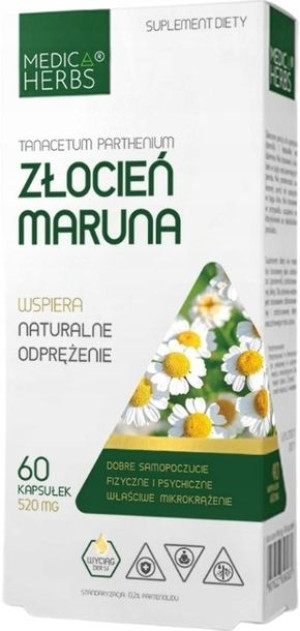 ZŁOCIEŃ MARUNA Feverfew 520mg 60kaps Medica Herbs