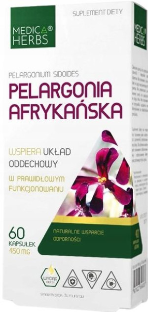 Medica Herbs Pelargonia afrykańska 450mg 60 kaps