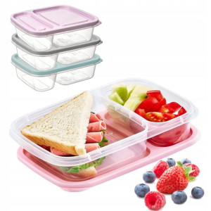 Pojemnik na żywność dzielony lunchbox 3x0,75L