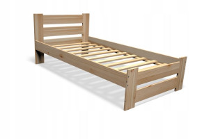 Łóżko Drewniane Sosnowe Wysokie 90x200 + Stelaż